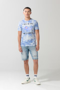 Camiseta tie dye azul manga corta con diseño de South Park