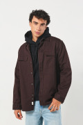 Sobrecamisa unicolor con botones y doble bolsillo