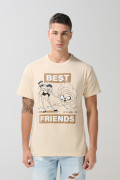 Camiseta kaki clara manga corta con arte de Hora de Aventura
