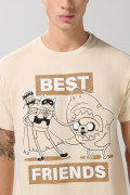 Camiseta kaki clara manga corta con arte de Hora de Aventura
