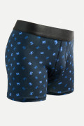 Bóxer brief-medio azul intenso en algodón con estampados