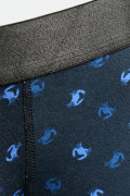 Bóxer brief-medio azul intenso en algodón con estampados