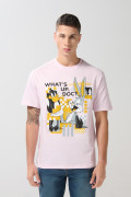 Camiseta rosada clara de Looney Tunes con manga corta