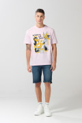 Camiseta rosada clara de Looney Tunes con manga corta