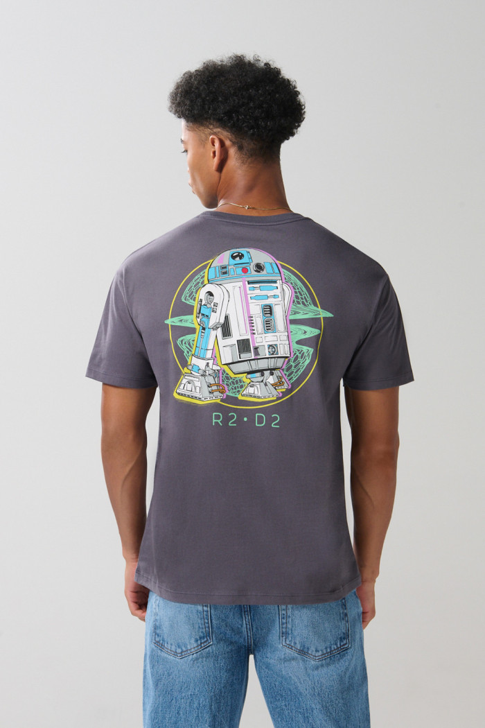 Camiseta de Star Wars gris intensa con cuello redondo
