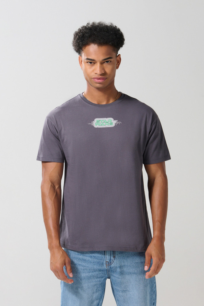 Camiseta de Star Wars gris intensa con cuello redondo
