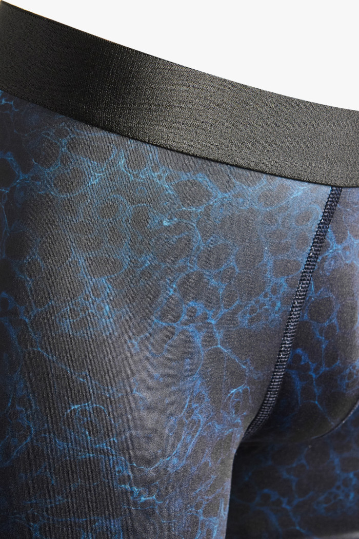 Bóxer brief-medio azul intenso estampado con elástico
