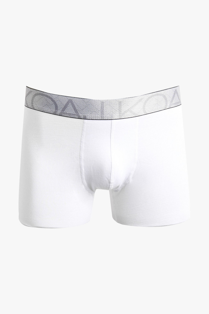 Bóxer blanco midway brief-largo con cintura elástica