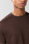 Camiseta ajustada con cuello redondo unicolor