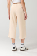 Pantalón culotte kaki claro con bota ancha y tiro alto