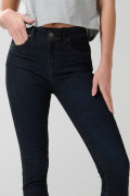 Jean push up azul intenso con cremallera, realce y tiro alto
