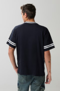 Camiseta cuello V azul intensa con arte de Harry Potter