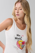 Camiseta manga sisa crema clara con arte de Los Simpson