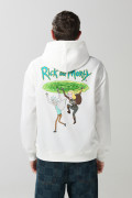 Buzo de Rick and Morty crema con capota y bolsillo