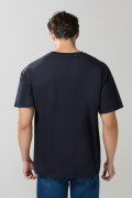 Camiseta azul intensa manga corta oversize de Snoopy