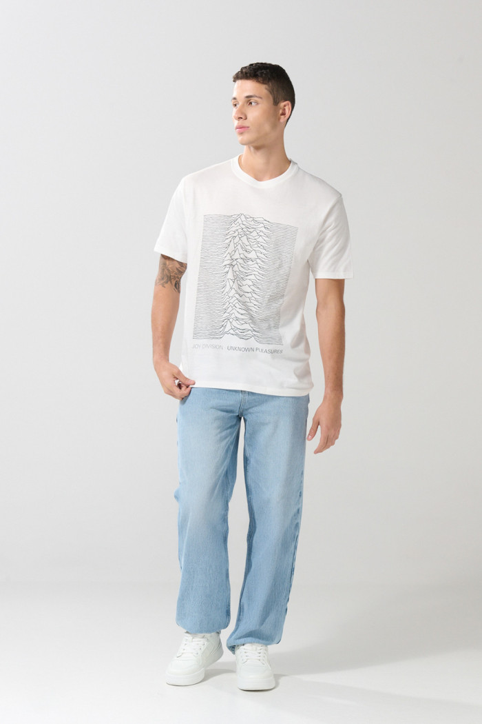 Camiseta de Joy Division crema clara manga corta