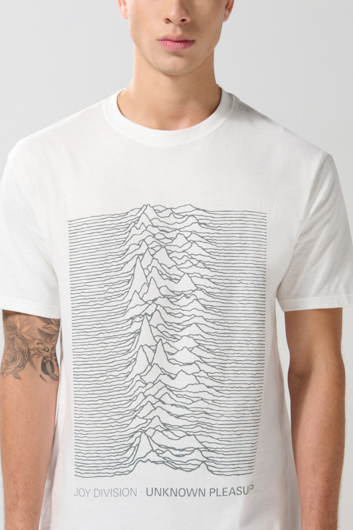 Camiseta de Joy Division crema clara manga corta