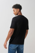 Camiseta negra de Félix el Gato con cuello redondo