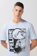 Camiseta de Mafalda azul clara con manga corta