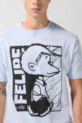 Camiseta de Mafalda azul clara con manga corta