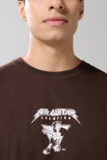 Camiseta café oversize manga corta con arte de Los Simpson