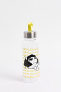 Botella unicolor con tapa metálica y diseño de Mafalda