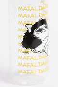 Botella unicolor con tapa metálica y diseño de Mafalda