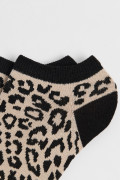 Medias unicolores tobilleras con diseños animal print