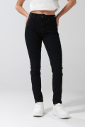 Jean negro tipo jegging con tiro alto y cremallera