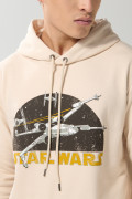 Buzo con capota kaki claro y diseños de Star Wars