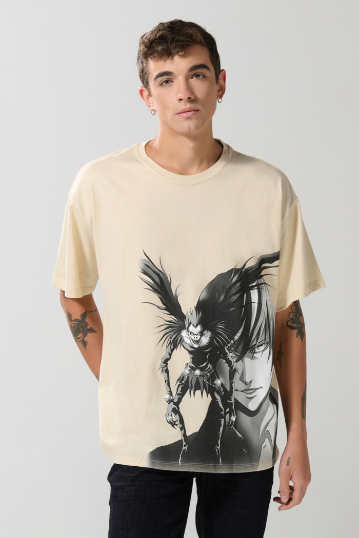 Camiseta kaki clara manga corta de Death Note
