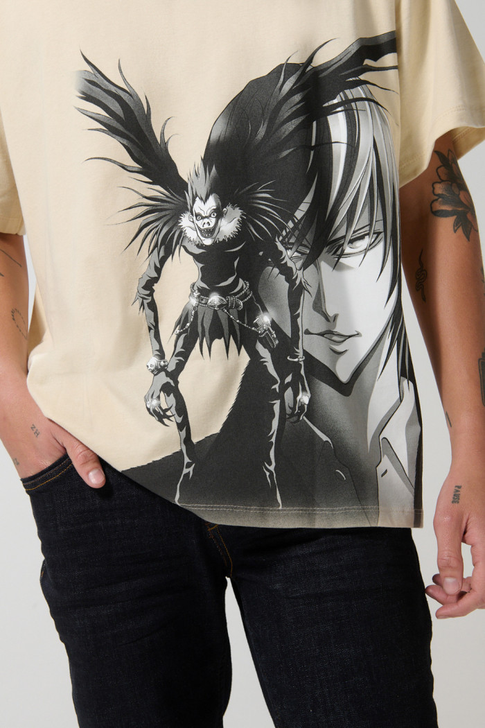 Camiseta kaki clara manga corta de Death Note
