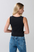 Camiseta manga sisa negra con diseño de Mickey