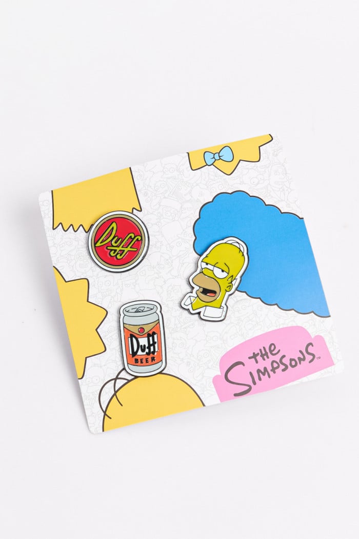 Set X3 de pines unicolores metálicos de Los Simpson