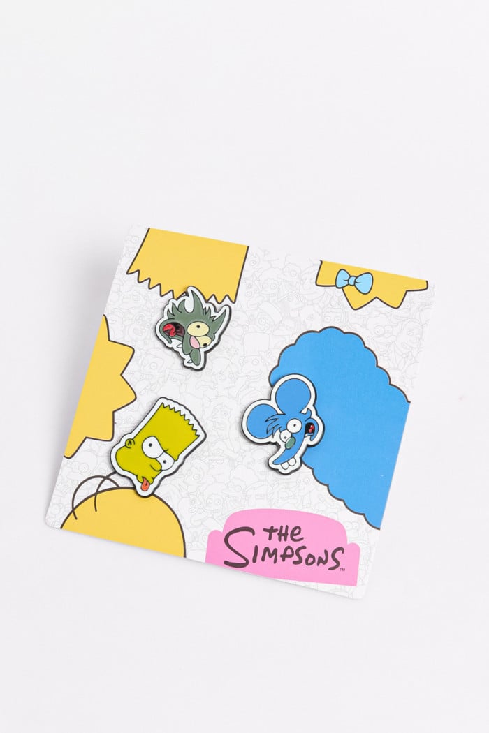 Set de pines X3 unicolores metálicos de Los Simpson