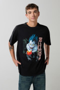 Camiseta manga corta negra con diseño de Death Note
