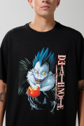 Camiseta manga corta negra con diseño de Death Note
