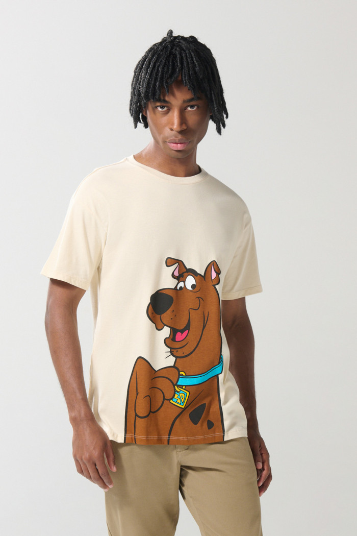 Camiseta de Scooby-Doo kaki en algodón con manga corta
