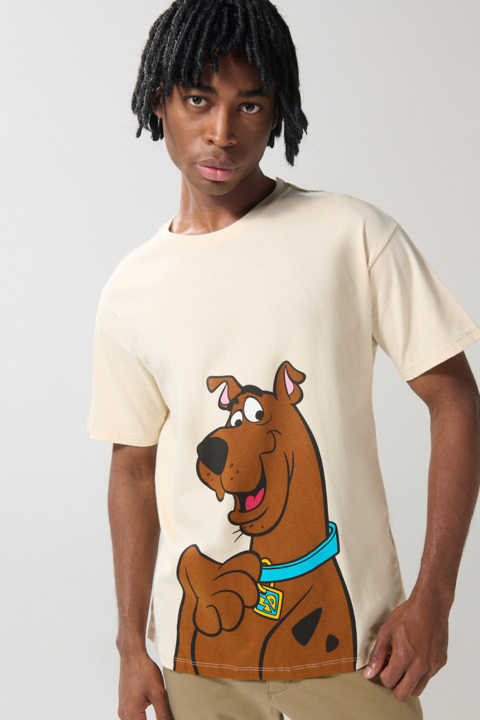 Camiseta de Scooby-Doo kaki en algodón con manga corta

