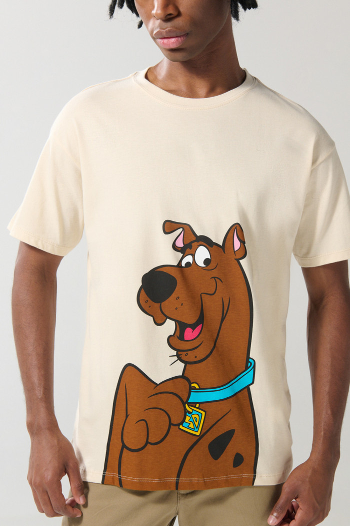 Camiseta de Scooby-Doo kaki en algodón con manga corta
