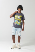 Camiseta gris intensa cuello redondo de Bob Esponja
