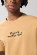 Camiseta en algodón unicolor manga corta con texto delantero