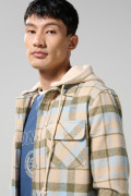 Sobrecamisa con capota unicolor a cuadros oversize