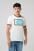 Camiseta de Squid Game crema con manga corta y contrastes