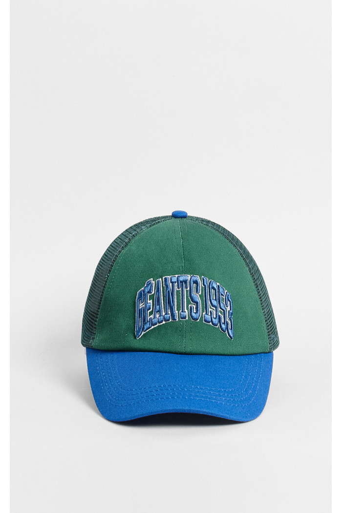 Gorra Tucker verde azulada con bordado 3D "GÉANTS 1953".