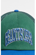 Cachucha trucker verde con bordado college en 3D