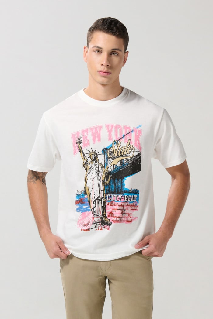 Camiseta manga corta unicolor con para hombre cuello redondo básica.
