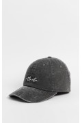 Gorra negra lavada con bordado "Atlanta".