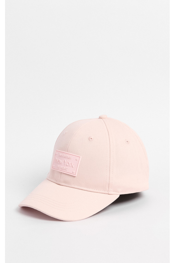 Gorra rosa polvo con rubber de "New York"