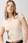 Camiseta de Animaniacs kaki clara manga corta